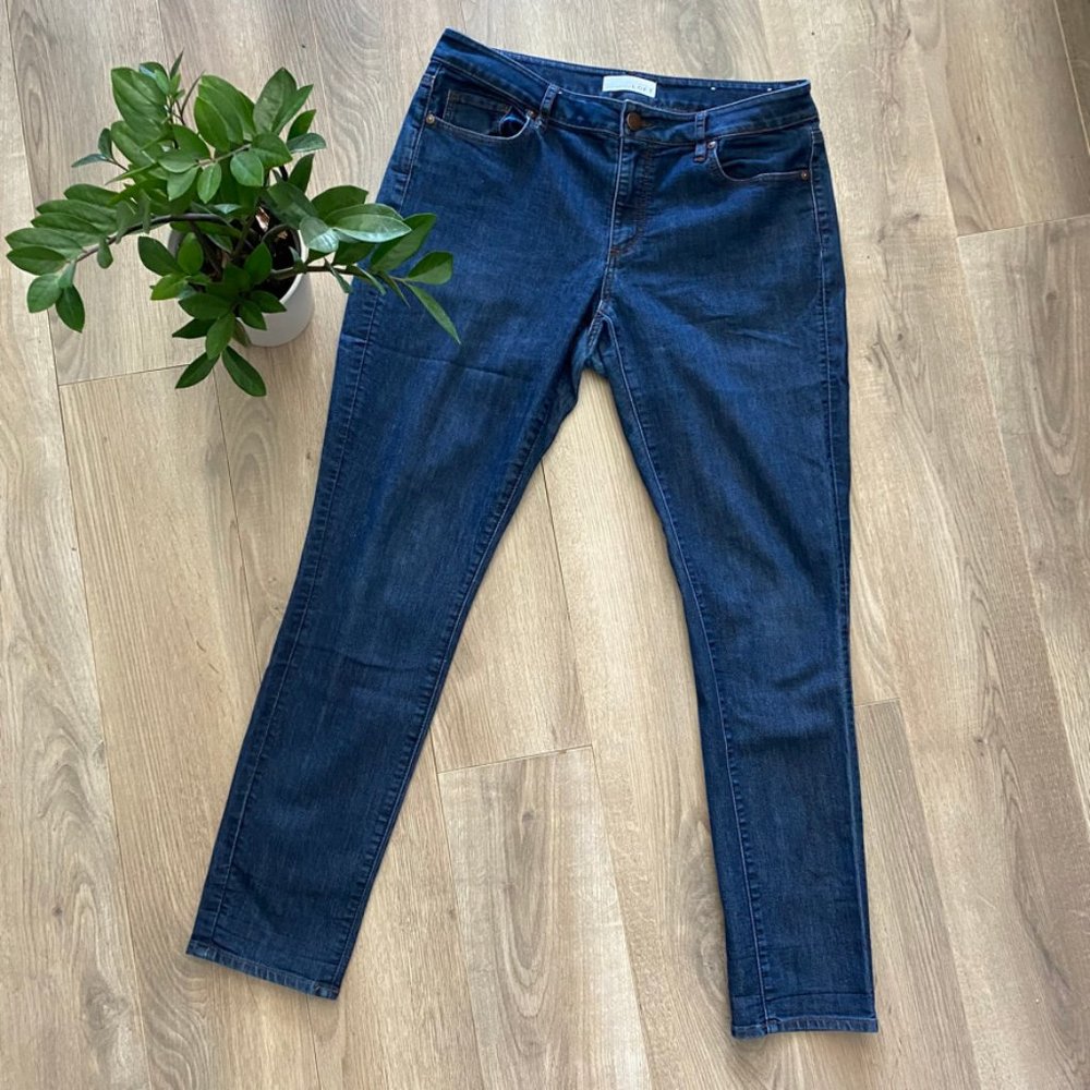 LOFT "Curvy Skinny" Jeans in Dark Blue Wash